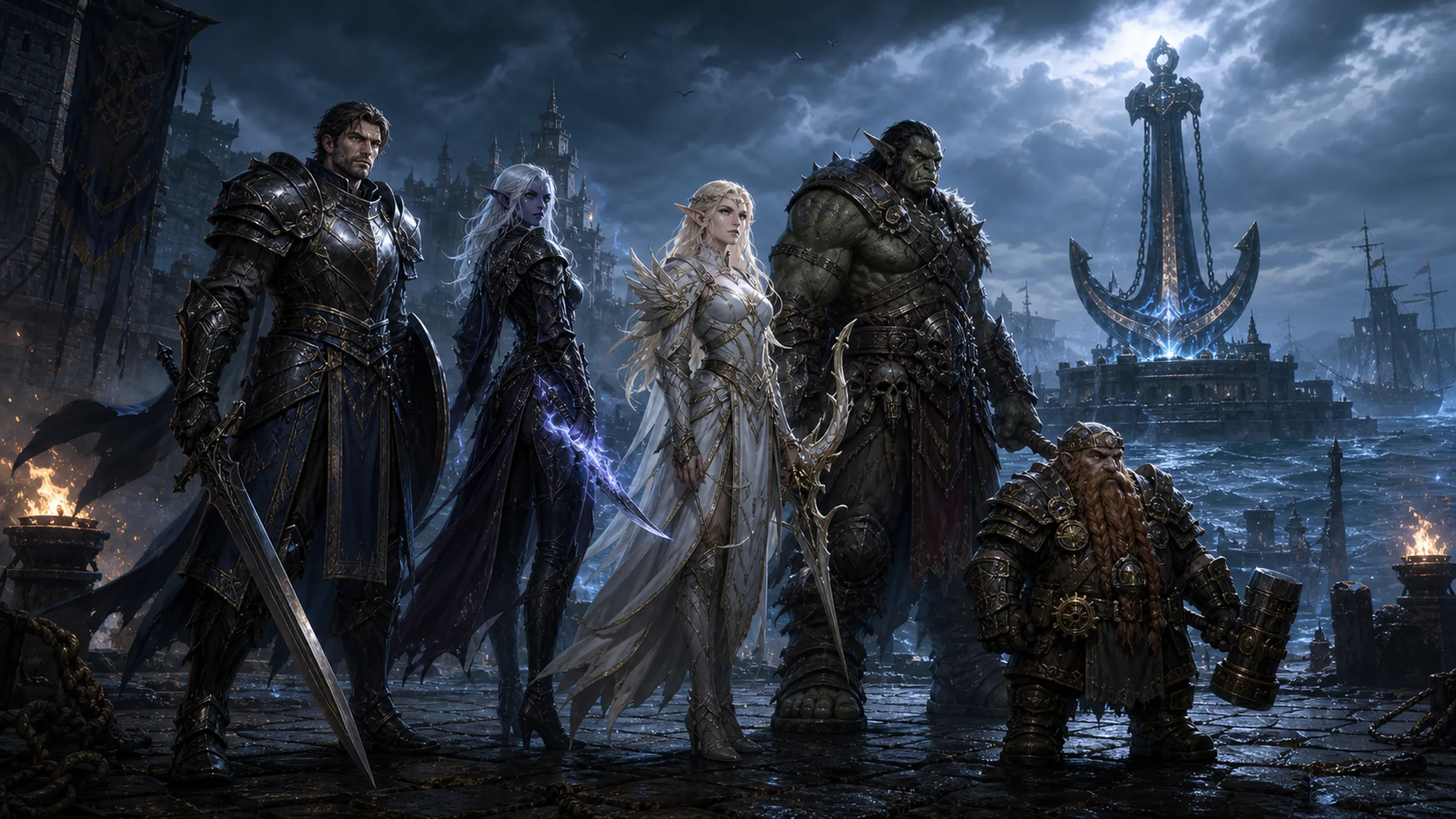 Adventurers standing above the ancient city of ANCHOR